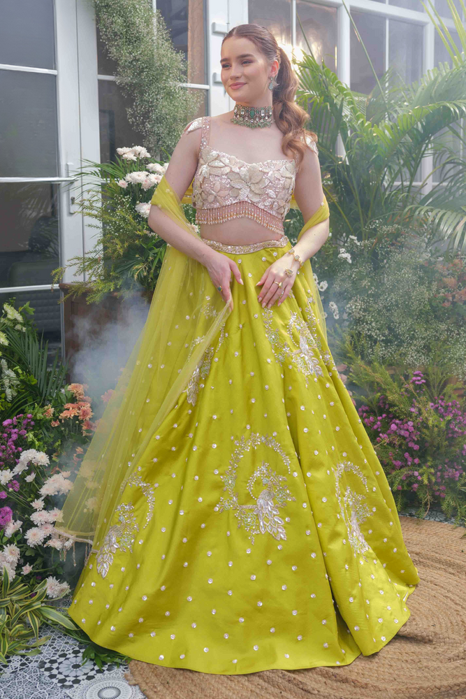 Load image into Gallery viewer, Aurelia Peacock Bloom Lehenga
