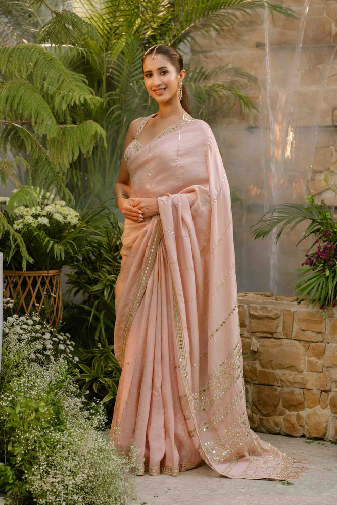 Load image into Gallery viewer, Emilia Rose Tissue Saree
