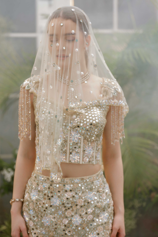 Load image into Gallery viewer, Freya Peacock Mermaid Lehenga
