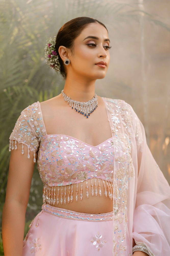 Load image into Gallery viewer, Alina Organza Grace Lehenga
