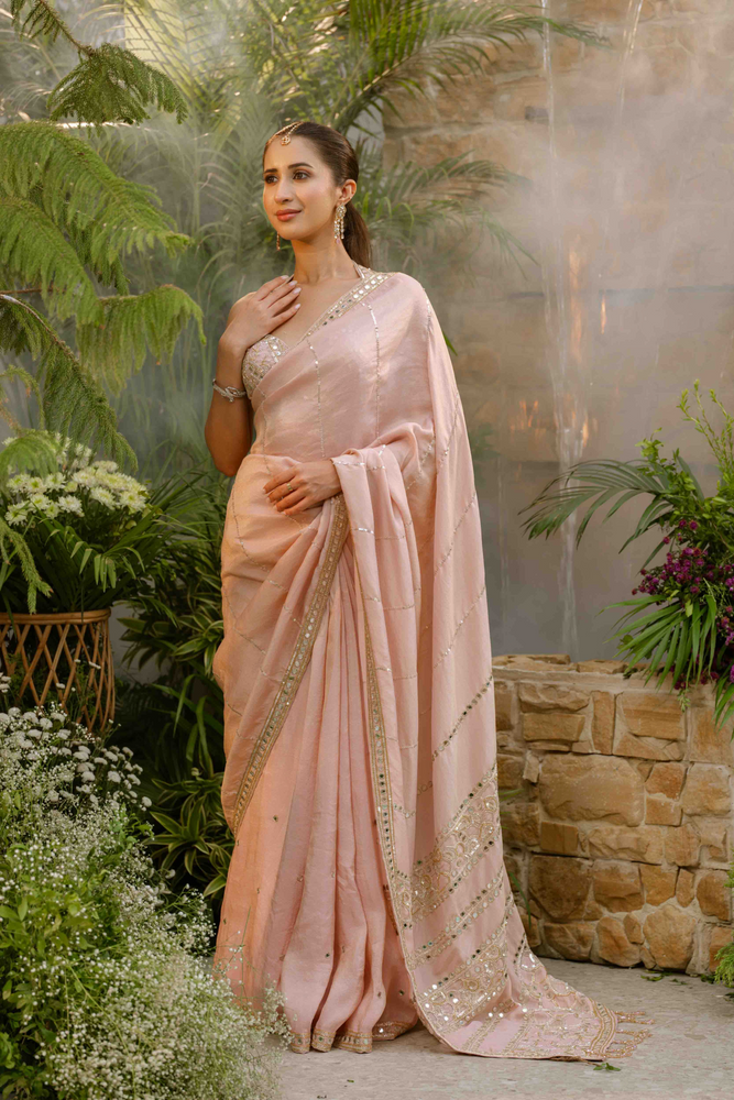 Load image into Gallery viewer, Emilia Rose Tissue Saree
