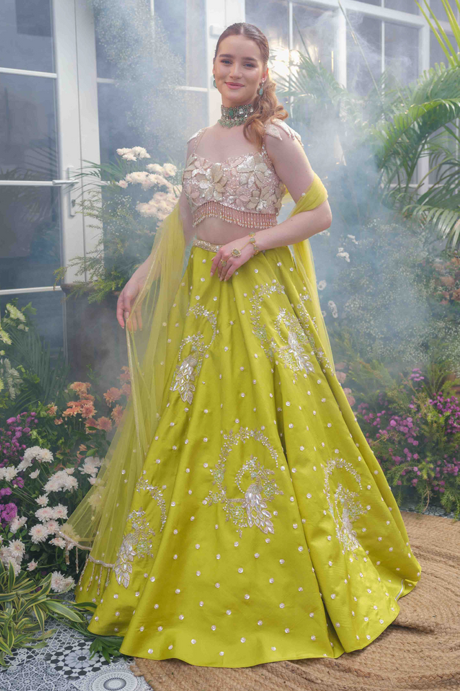 Load image into Gallery viewer, Aurelia Peacock Bloom Lehenga
