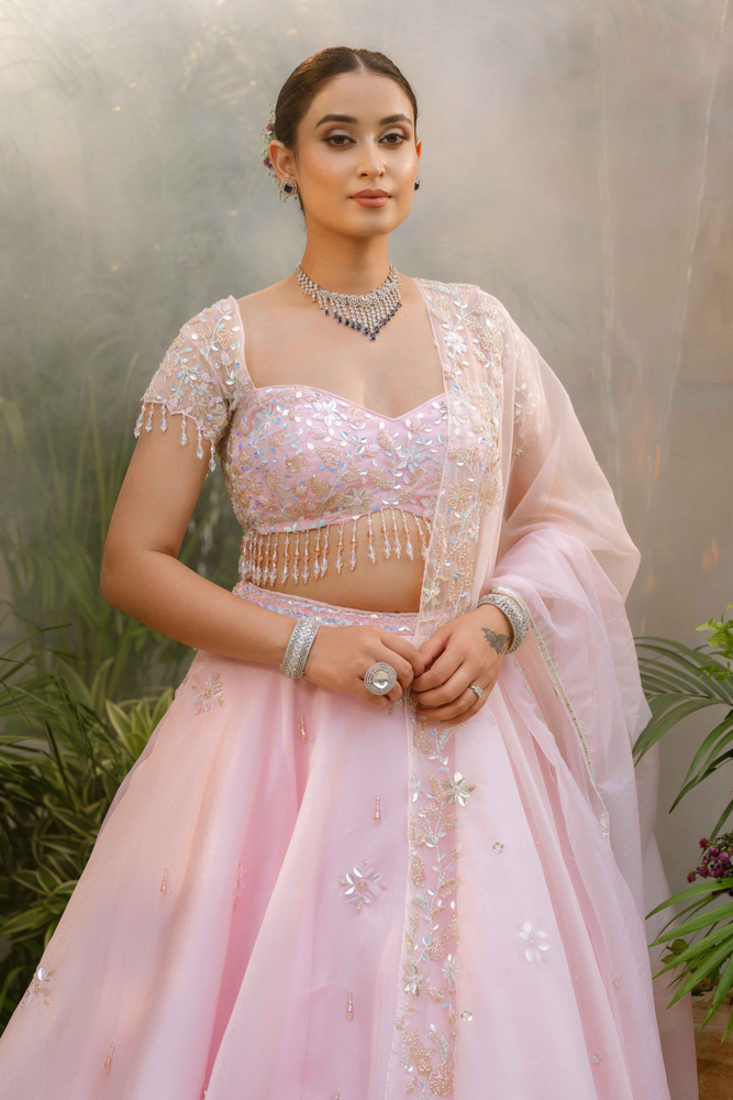 Load image into Gallery viewer, Alina Organza Grace Lehenga
