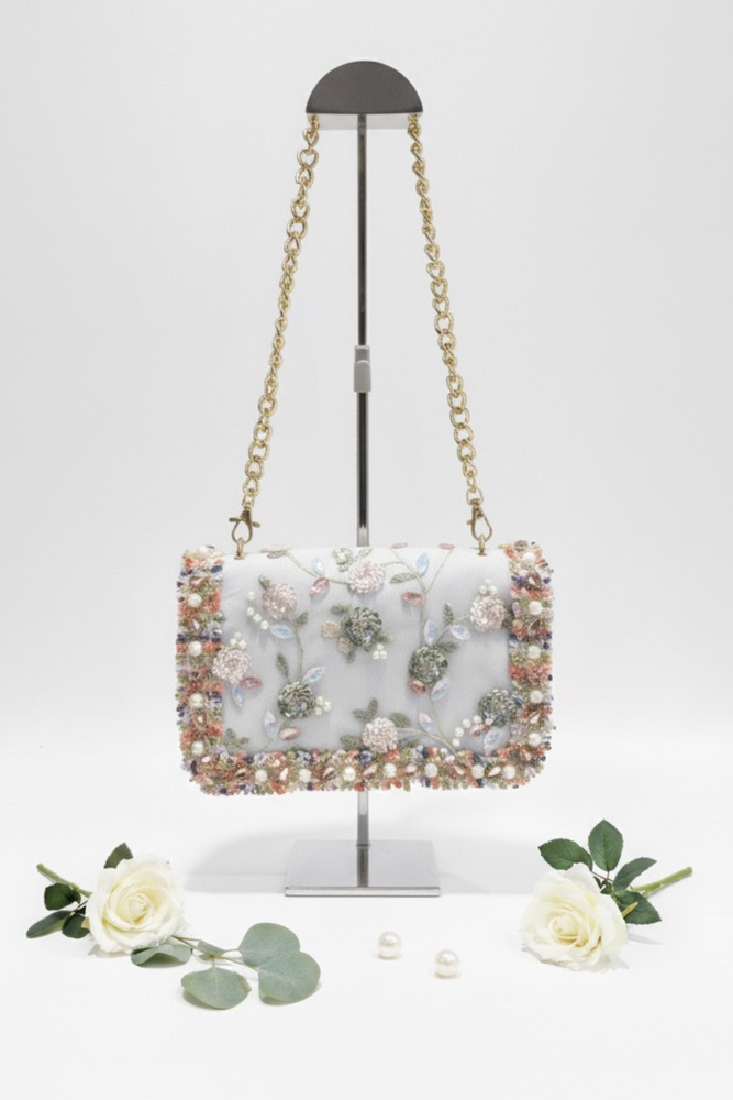 Load image into Gallery viewer, White Flora Bag
