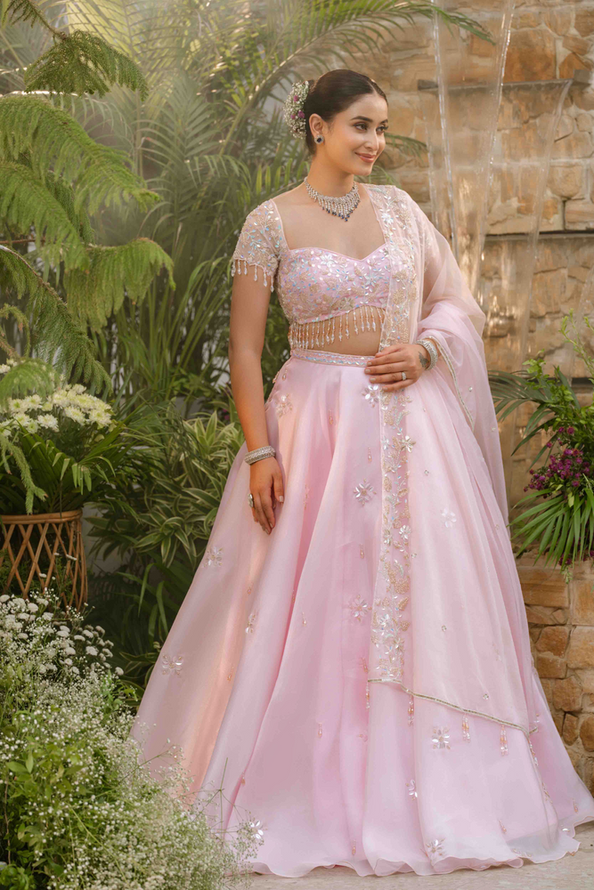 Load image into Gallery viewer, Alina Organza Grace Lehenga
