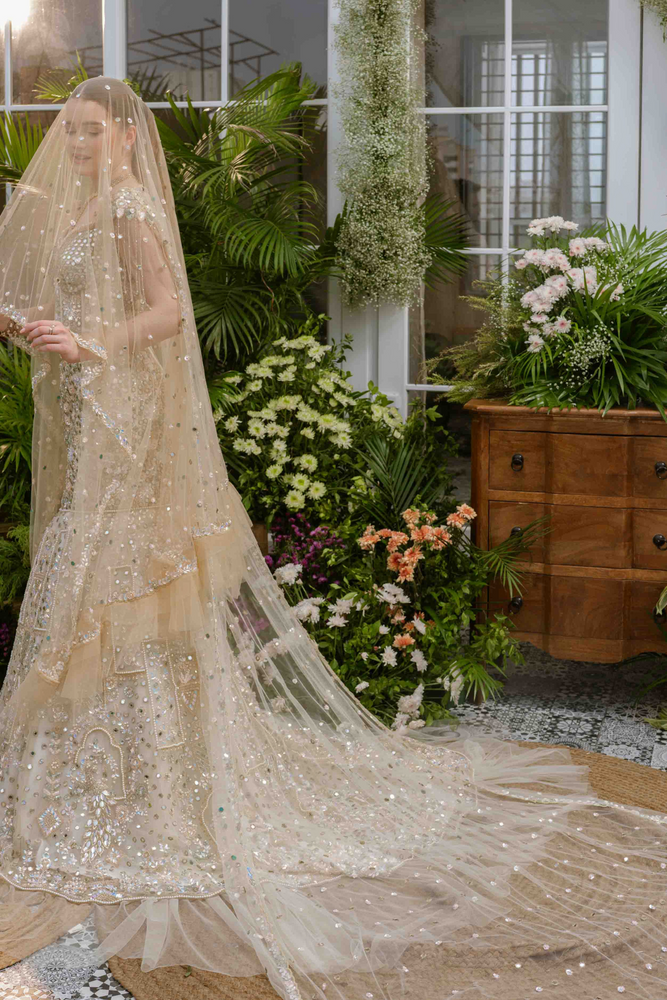 Load image into Gallery viewer, Freya Peacock Mermaid Lehenga
