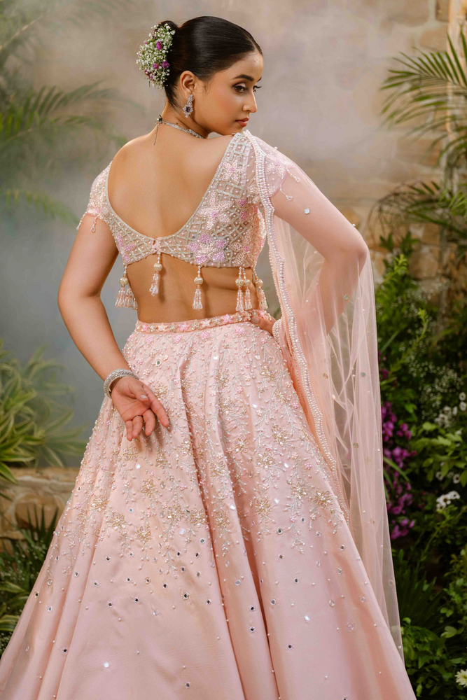 Load image into Gallery viewer, Roselle Blush Pearl Lehenga
