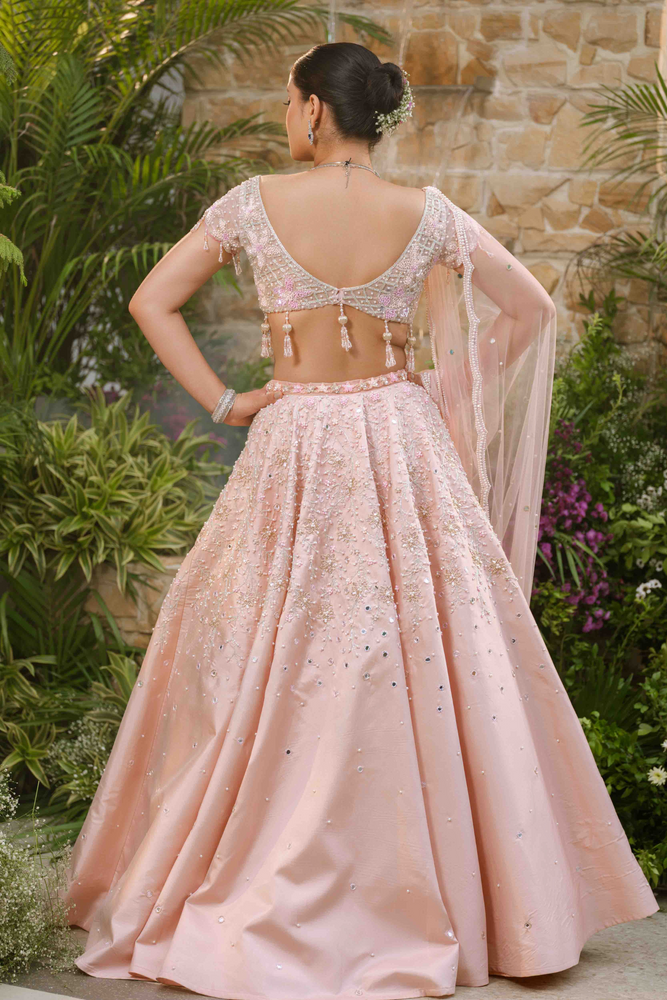 Load image into Gallery viewer, Roselle Blush Pearl Lehenga
