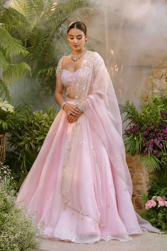 Load image into Gallery viewer, Alina Organza Grace Lehenga
