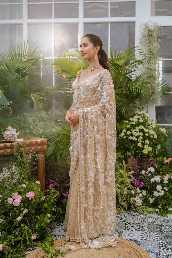 Load image into Gallery viewer, Aarohi Crystal Butterfly Saree
